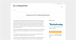 Desktop Screenshot of crowdfundingwebsites.net